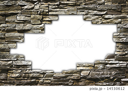 stone wall with a large hole in the middle 14530612