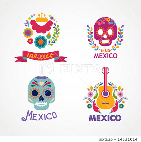Mexico music, skull and food elements Mexico music, skull and food elements 14531014