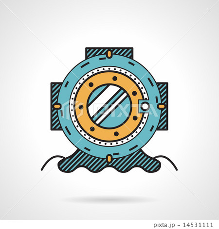 Scuba helmet flat line design vector icon Scuba helmet flat line design vector icon 14531111