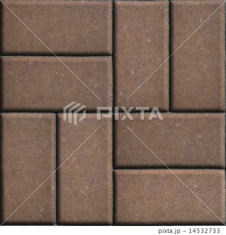 Brown Paving Slabs of Rectangles Laid Out on Two Pieces Perpendicular to Each Other. 14532733