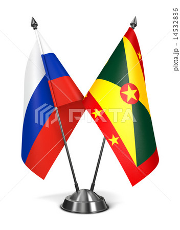 Russia and Grenada - Miniature Flags. 14532836
