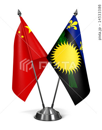 China and Guadeloupe - Miniature Flags. 14533386