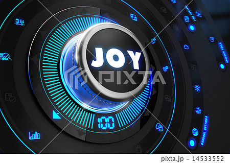 Joy Button with Glowing Blue Lights. Joy Button with Glowing Blue Lights. 14533552