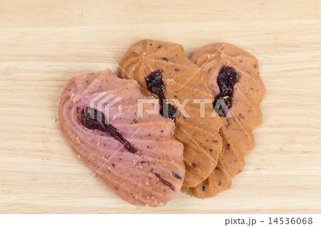 Cookies on wooden table background close up 14536068