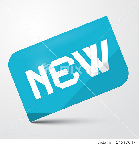 Blue Paper Vector Sticker - Label with New Title 14537647
