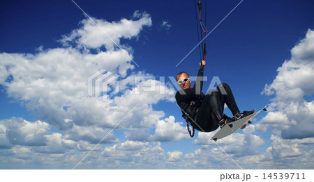 Kitesurfer in the air 14539711