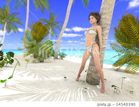 perming　南の島で水着の女性　 14540390