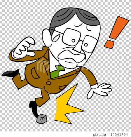 躓く中年ビジネスマン  14541794