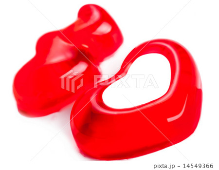 red jelly hearts in the form of three close-up 14549366