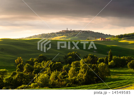 sunset view of Pienza 14549585