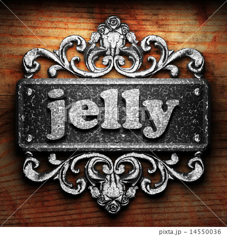 jelly word of iron on wooden background jelly word of iron on wooden background 14550036