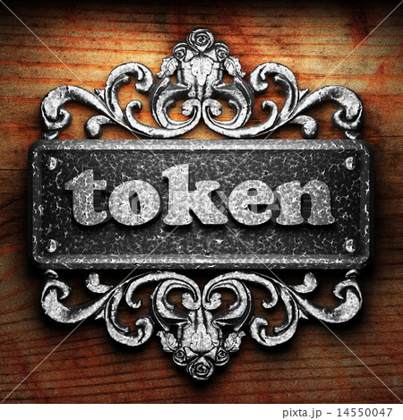 token word of iron on wooden background 14550047