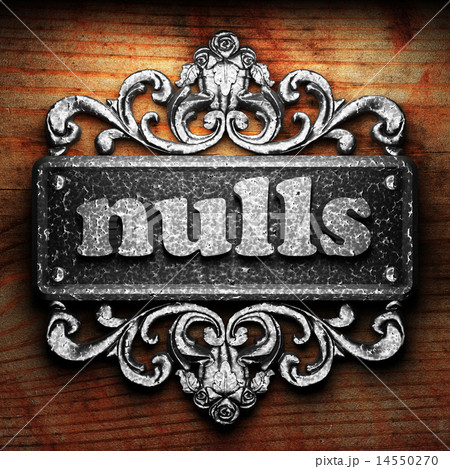nulls word of iron on wooden background 14550270