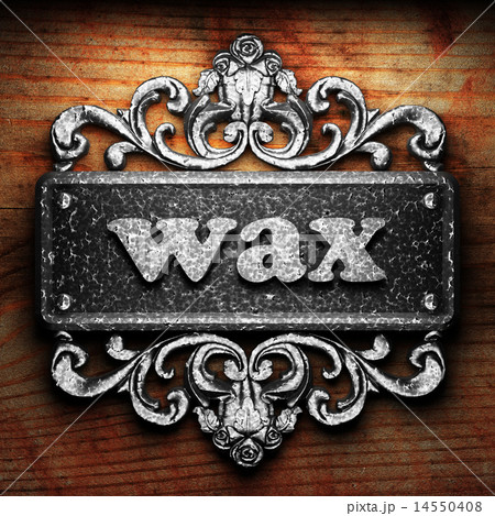 wax word of iron on wooden background wax word of iron on wooden background 14550408