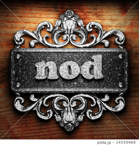 nod word of iron on wooden background 14550469