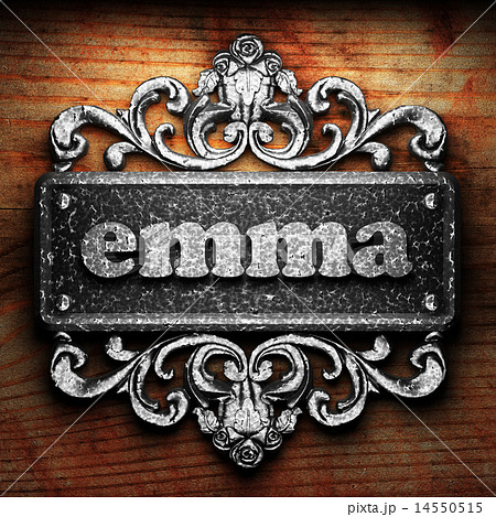 emma word of iron on wooden background emma word of iron on wooden background 14550515