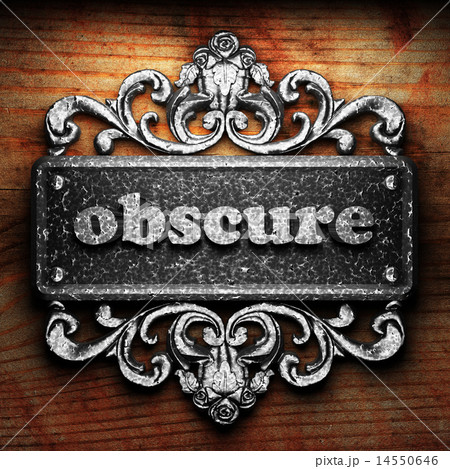 obscure word of iron on wooden background 14550646