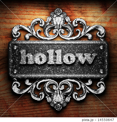 hollow word of iron on wooden background 14550647