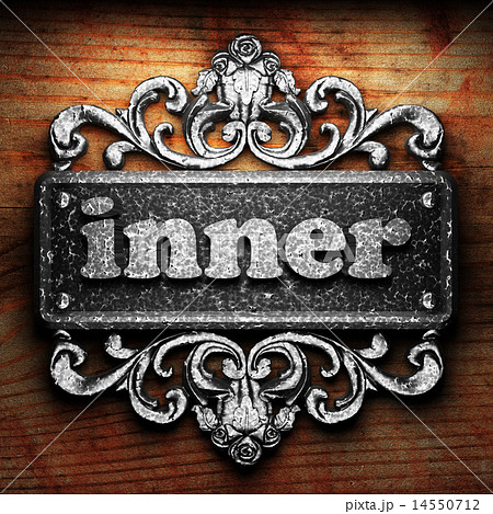 inner word of iron on wooden background 14550712