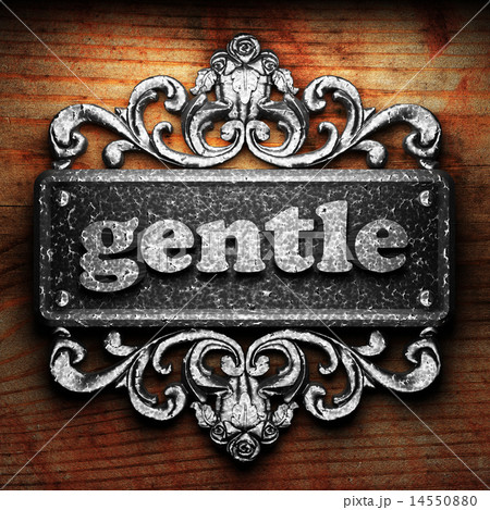 gentle word of iron on wooden background 14550880