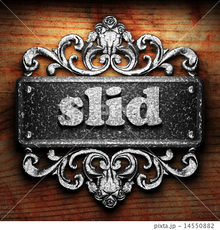 slid word of iron on wooden background slid word of iron on wooden background 14550882