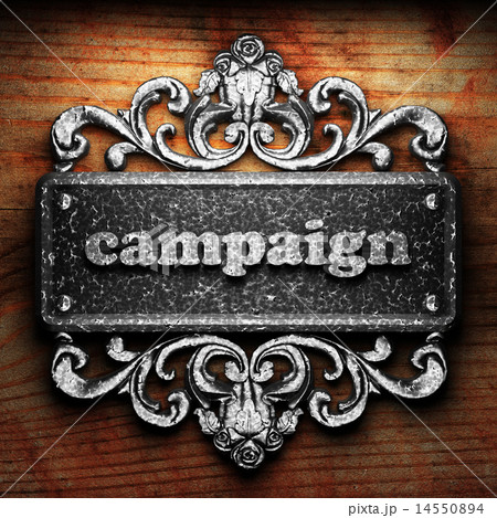 campaign word of iron on wooden background campaign word of iron on wooden background 14550894