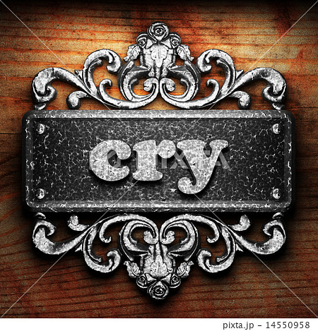 cry word of iron on wooden background cry word of iron on wooden background 14550958