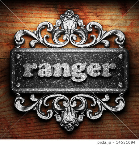 ranger word of iron on wooden background ranger word of iron on wooden background 14551094
