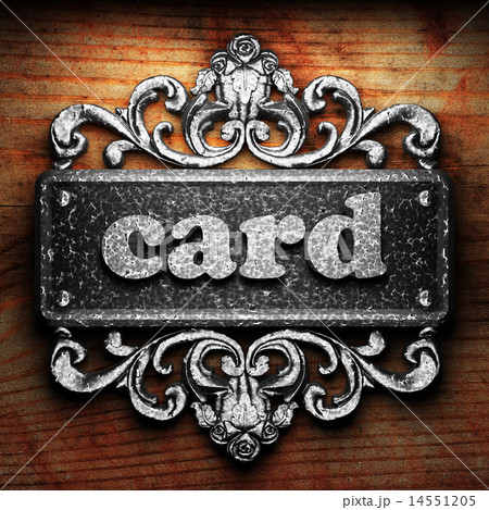 card word of iron on wooden background card word of iron on wooden background 14551205