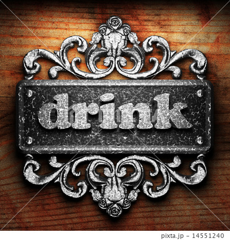 drink word of iron on wooden background drink word of iron on wooden background 14551240