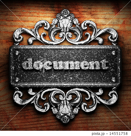 document word of iron on wooden background document word of iron on wooden background 14551758