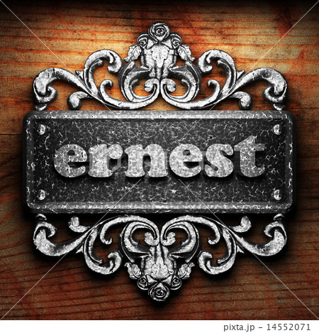 ernest word of iron on wooden background ernest word of iron on wooden background 14552071