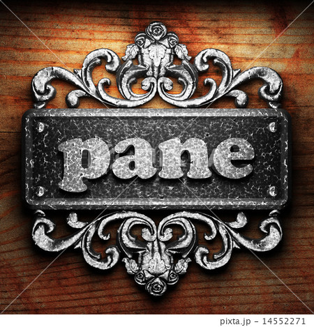 pane word of iron on wooden background pane word of iron on wooden background 14552271