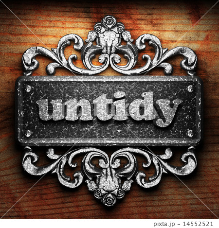 untidy word of iron on wooden background untidy word of iron on wooden background 14552521