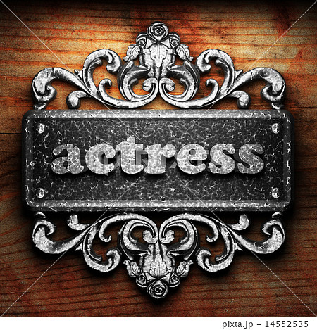 actress word of iron on wooden background 14552535