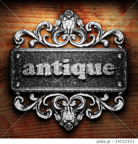 antique word of iron on wooden background 14552551