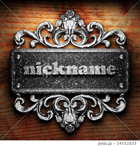 nickname word of iron on wooden background nickname word of iron on wooden background 14552833