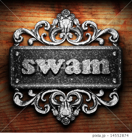 swam word of iron on wooden background swam word of iron on wooden background 14552874