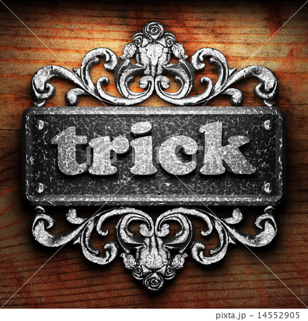 trick word of iron on wooden background 14552905
