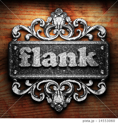 flank word of iron on wooden background 14553060
