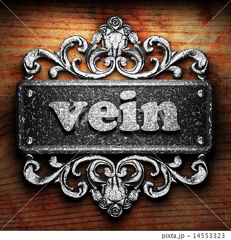vein word of iron on wooden background 14553323