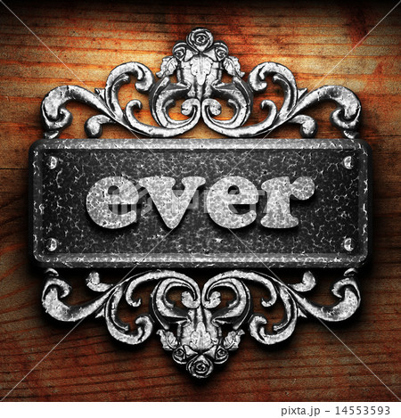 ever word of iron on wooden background 14553593