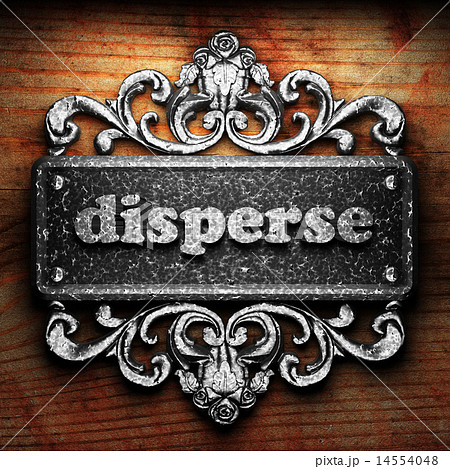 disperse word of iron on wooden background 14554048