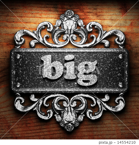 big word of iron on wooden background 14554210