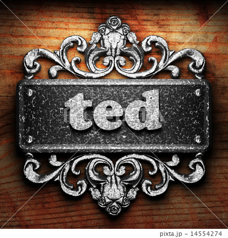 ted word of iron on wooden background ted word of iron on wooden background 14554274