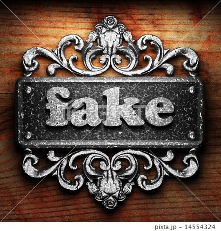 fake word of iron on wooden background 14554324