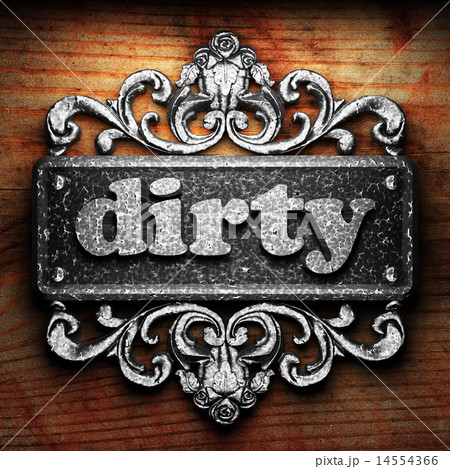 dirty word of iron on wooden background 14554366