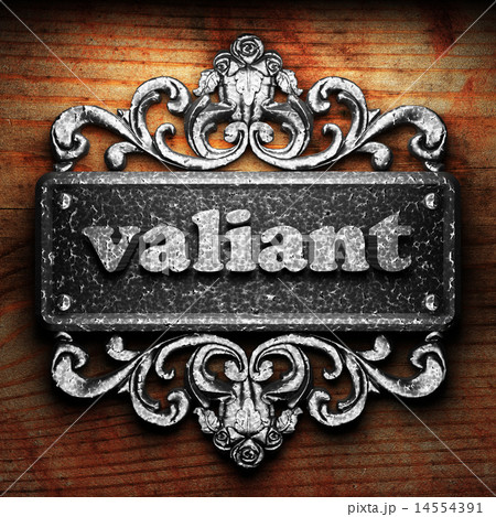 valiant word of iron on wooden background 14554391