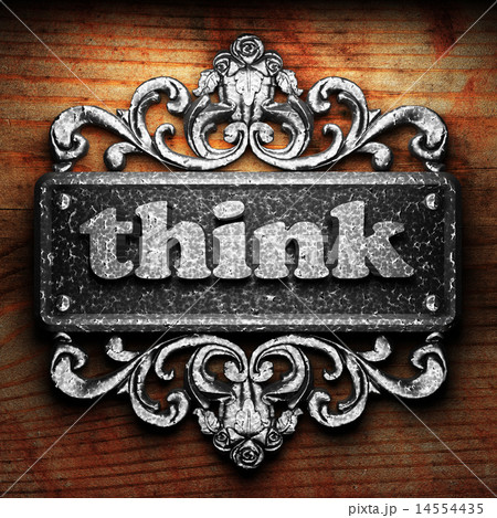 think word of iron on wooden background 14554435