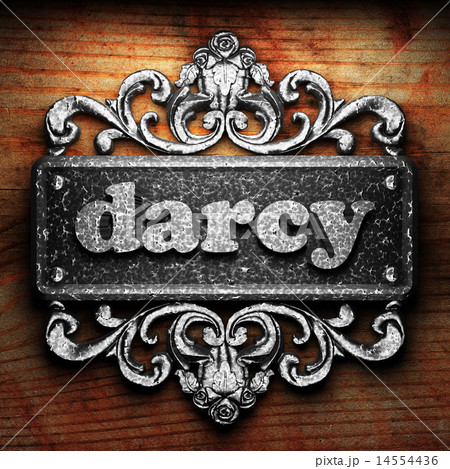 darcy word of iron on wooden background 14554436